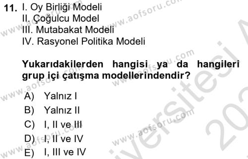 Diş Politika Analizi Dersi 2023 - 2024 Yılı (Final) Dönem Sonu Sınavı 11. Soru