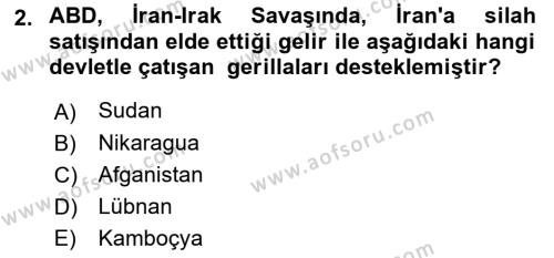 Diş Politika Analizi Dersi 2023 - 2024 Yılı (Final) Dönem Sonu Sınavı 2. Soru