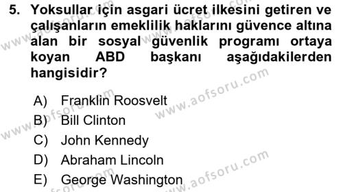 Karşılaştırmalı Siyasal Sistemler Dersi 2020 - 2021 Yılı Yaz Okulu Sınavı 5. Soru