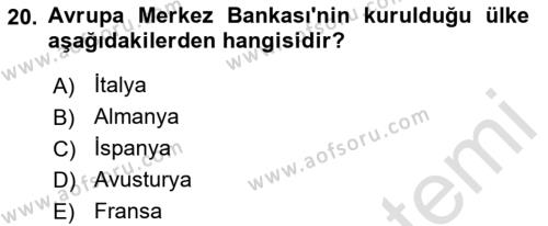 Karşılaştırmalı Siyasal Sistemler Dersi 2022 - 2023 Yılı Yaz Okulu Sınavı 20. Soru