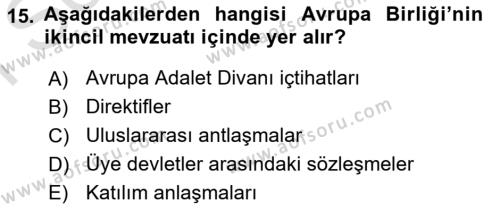 Karşılaştırmalı Siyasal Sistemler Dersi 2023 - 2024 Yılı (Final) Dönem Sonu Sınavı 15. Soru