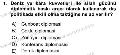 Amerikan Dış Politikası Dersi 2021 - 2022 Yılı (Vize) Ara Sınavı 1. Soru