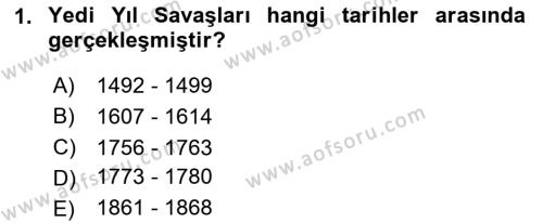 Amerikan Dış Politikası Dersi 2024 - 2025 Yılı (Vize) Ara Sınavı 1. Soru