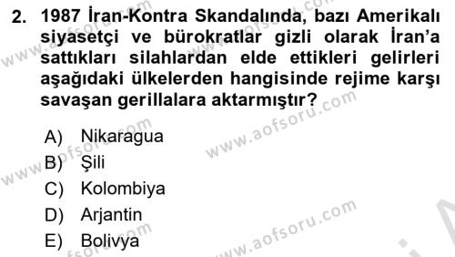 Amerikan Dış Politikası Dersi 2024 - 2025 Yılı (Vize) Ara Sınavı 2. Soru