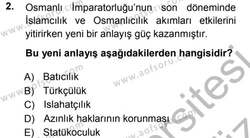 Türk Dış Politikası 1 Dersi 2012 - 2013 Yılı (Vize) Ara Sınavı 2. Soru