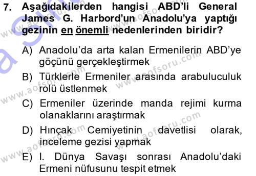 Türk Dış Politikası 1 Dersi 2013 - 2014 Yılı (Vize) Ara Sınavı 7. Soru