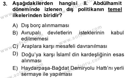 Türk Dış Politikası 1 Dersi 2014 - 2015 Yılı (Vize) Ara Sınavı 3. Soru