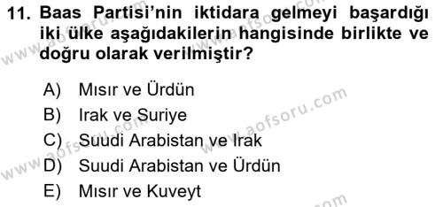 Türk Dış Politikası 1 Dersi 2022 - 2023 Yılı (Final) Dönem Sonu Sınavı 11. Soru