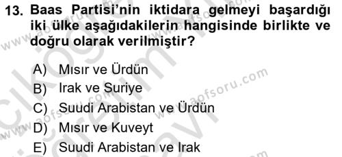 Türk Dış Politikası 1 Dersi 2022 - 2023 Yılı Yaz Okulu Sınavı 13. Soru