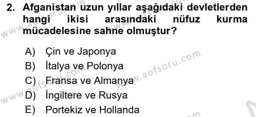 Türk Dış Politikası 1 Dersi 2022 - 2023 Yılı Yaz Okulu Sınavı 2. Soru