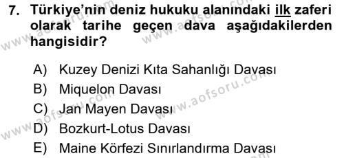 Türk Dış Politikası 1 Dersi 2023 - 2024 Yılı (Vize) Ara Sınavı 7. Soru