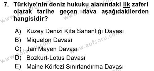 Türk Dış Politikası 1 Dersi 2024 - 2025 Yılı (Vize) Ara Sınavı 7. Soru