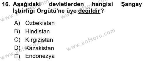 Türk Dış Politikası 2 Dersi 2022 - 2023 Yılı Yaz Okulu Sınavı 16. Soru