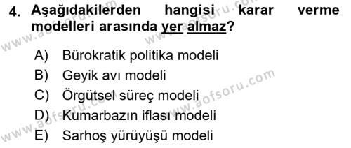 Uluslararası İlişkiler Kuramları 1 Dersi 2022 - 2023 Yılı Yaz Okulu Sınavı 4. Soru