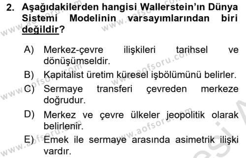 Uluslararası İlişkiler Kuramları 1 Dersi 2023 - 2024 Yılı (Vize) Ara Sınavı 2. Soru