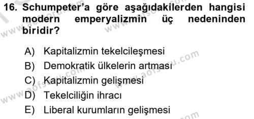 Uluslararası İlişkiler Kuramları 1 Dersi 2023 - 2024 Yılı (Final) Dönem Sonu Sınavı 16. Soru