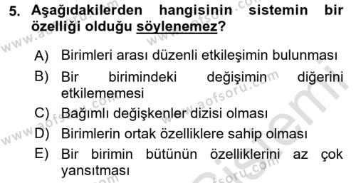 Uluslararası İlişkiler Kuramları 1 Dersi 2023 - 2024 Yılı (Final) Dönem Sonu Sınavı 5. Soru