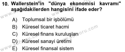 Uluslararası İlişkiler Kuramları 1 Dersi 2024 - 2025 Yılı (Vize) Ara Sınavı 10. Soru