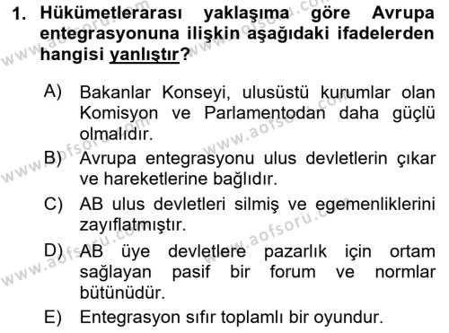 Uluslararası İlişkiler Kuramları 2 Dersi 2021 - 2022 Yılı (Final) Dönem Sonu Sınavı 1. Soru