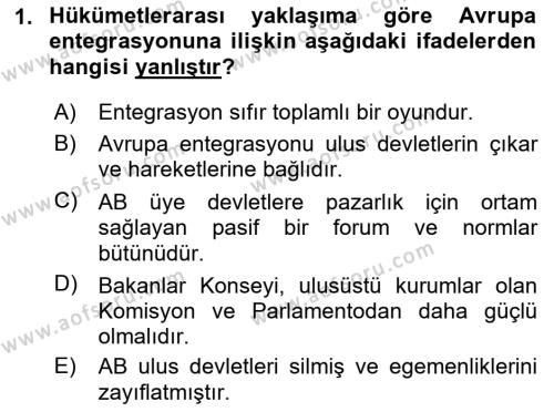 Uluslararası İlişkiler Kuramları 2 Dersi 2021 - 2022 Yılı Yaz Okulu Sınavı 1. Soru