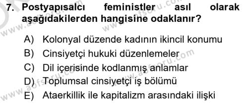 Uluslararası İlişkiler Kuramları 2 Dersi 2021 - 2022 Yılı Yaz Okulu Sınavı 7. Soru