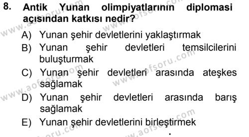 Diplomasi Tarihi Dersi 2012 - 2013 Yılı (Vize) Ara Sınavı 8. Soru