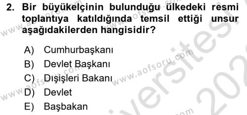 Diplomasi Tarihi Dersi 2022 - 2023 Yılı (Vize) Ara Sınavı 2. Soru