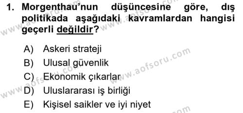 Diplomasi Tarihi Dersi 2024 - 2025 Yılı (Vize) Ara Sınavı 1. Soru