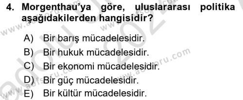 Diplomasi Tarihi Dersi 2024 - 2025 Yılı (Vize) Ara Sınavı 4. Soru