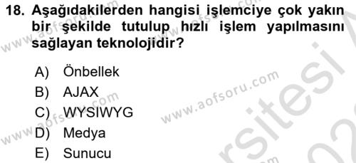 İçerik Yönetim Sistemleri Dersi 2022 - 2023 Yılı (Final) Dönem Sonu Sınavı 18. Soru