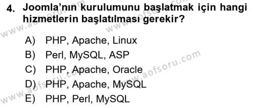 İçerik Yönetim Sistemleri Dersi 2022 - 2023 Yılı (Final) Dönem Sonu Sınavı 4. Soru