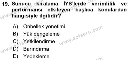 İçerik Yönetim Sistemleri Dersi 2022 - 2023 Yılı Yaz Okulu Sınavı 19. Soru