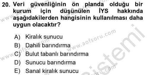 İçerik Yönetim Sistemleri Dersi 2022 - 2023 Yılı Yaz Okulu Sınavı 20. Soru