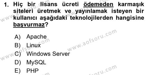 İçerik Yönetim Sistemleri Dersi 2023 - 2024 Yılı (Vize) Ara Sınavı 1. Soru