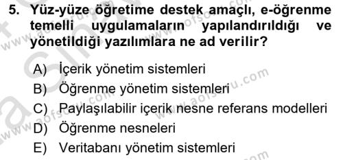 İçerik Yönetim Sistemleri Dersi 2023 - 2024 Yılı (Vize) Ara Sınavı 5. Soru