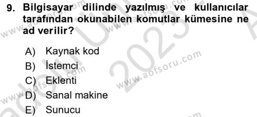 İçerik Yönetim Sistemleri Dersi 2023 - 2024 Yılı (Vize) Ara Sınavı 9. Soru