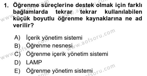 İçerik Yönetim Sistemleri Dersi 2023 - 2024 Yılı Yaz Okulu Sınavı 1. Soru