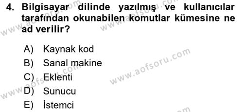 İçerik Yönetim Sistemleri Dersi 2023 - 2024 Yılı Yaz Okulu Sınavı 4. Soru