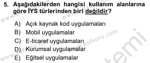 İçerik Yönetim Sistemleri Dersi 2023 - 2024 Yılı Yaz Okulu Sınavı 5. Soru