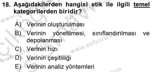 Öğrenme Yönetim Sistemleri Dersi 2018 - 2019 Yılı 3 Ders Sınavı 18. Soru