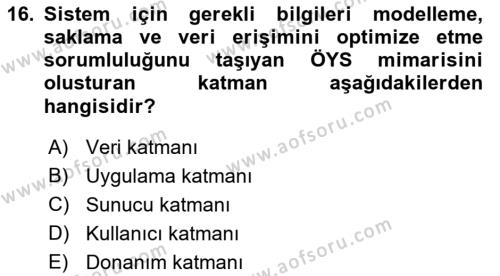 Öğrenme Yönetim Sistemleri Dersi 2021 - 2022 Yılı (Vize) Ara Sınavı 16. Soru