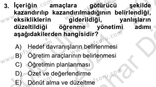 Öğrenme Yönetim Sistemleri Dersi 2021 - 2022 Yılı (Vize) Ara Sınavı 3. Soru