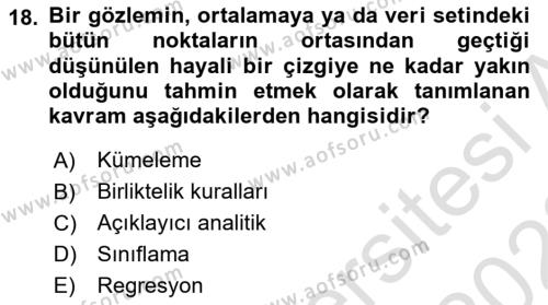 Öğrenme Yönetim Sistemleri Dersi 2021 - 2022 Yılı Yaz Okulu Sınavı 18. Soru