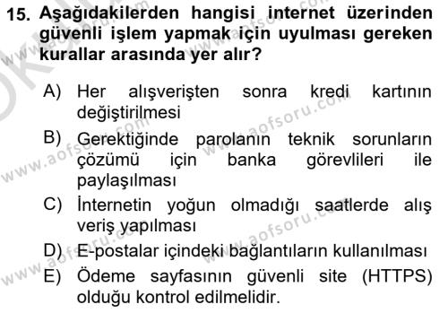 Web Yayıncılığı Dersi 2021 - 2022 Yılı Yaz Okulu Sınavı 15. Soru