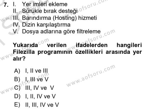 Web Yayıncılığı Dersi 2022 - 2023 Yılı (Final) Dönem Sonu Sınavı 7. Soru