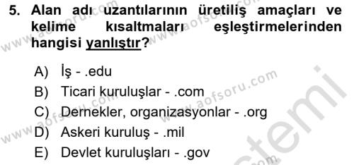 Web Yayıncılığı Dersi 2023 - 2024 Yılı Yaz Okulu Sınavı 5. Soru