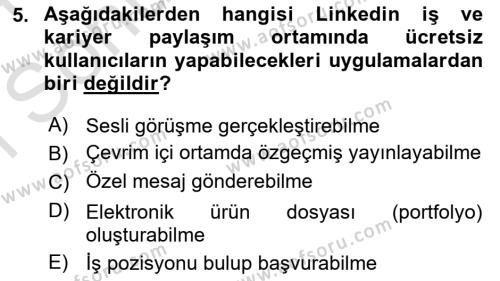 Web Okuryazarlığı Dersi 2023 - 2024 Yılı (Final) Dönem Sonu Sınavı 5. Soru