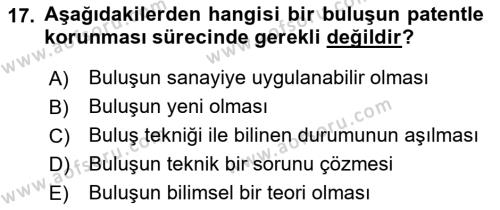 Web’de Telif Hakları ve Etik Dersi 2021 - 2022 Yılı (Vize) Ara Sınavı 17. Soru