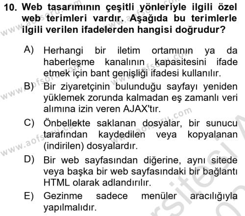 Web’de Telif Hakları ve Etik Dersi 2022 - 2023 Yılı Yaz Okulu Sınavı 10. Soru