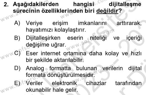 Web’de Telif Hakları ve Etik Dersi 2023 - 2024 Yılı (Vize) Ara Sınavı 2. Soru